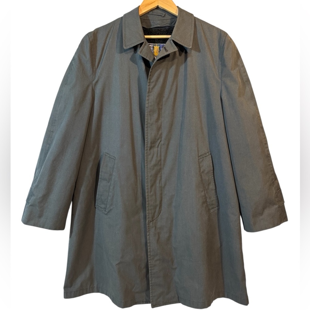 GLENEAGLES Palette by Glenoit Men's Vintage Size 40 Lined Olive Trench Coat
